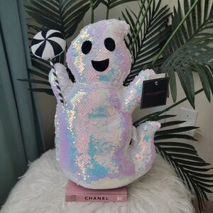 Irredescent Sequin Ghost Boo Pillow by Christian Siriano